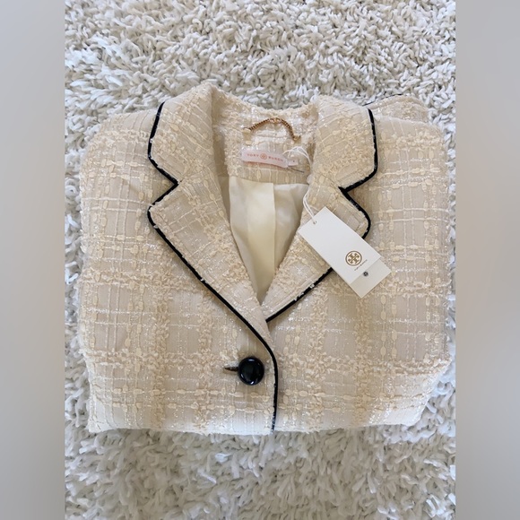 NWT Tory Burch Plaid Tweed Jacket Blazer Size 4 - Picture 5 of 12